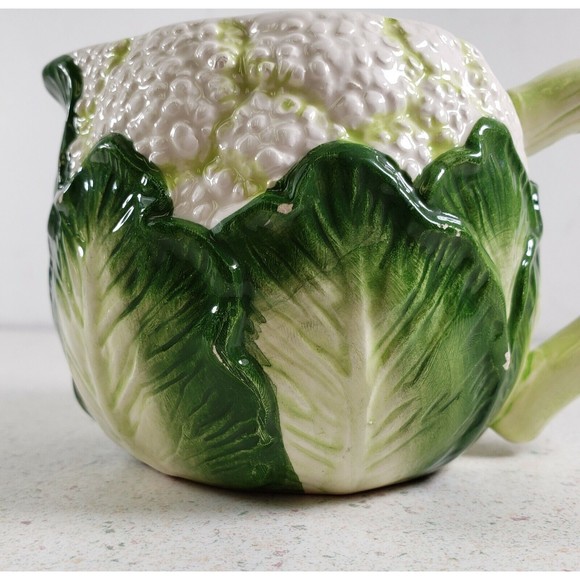 Vintage Hand Painted Cauliflower Creamer Sugar Dish Set  Monte Verde Man - Picture 8 of 12